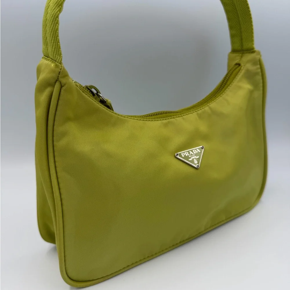 PRADA green tessuto hobo vintage - Picture 11 of 16